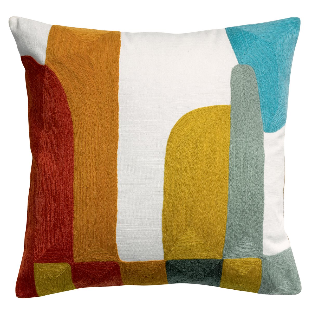 VIVARAISE - Coussin Janis brodé multicolore 45 x 45