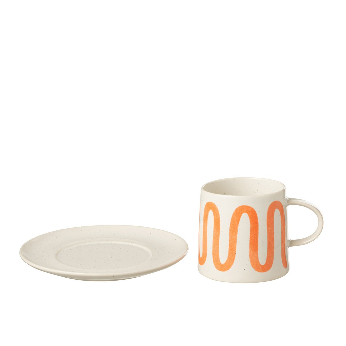 J-Line – Curve Tasse + Teller – Porzellan – Orange