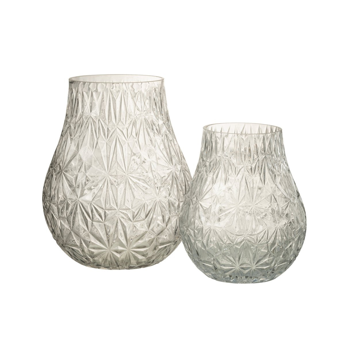 J-Line - Vase Nox Cut - Verre - Transparent - Grand