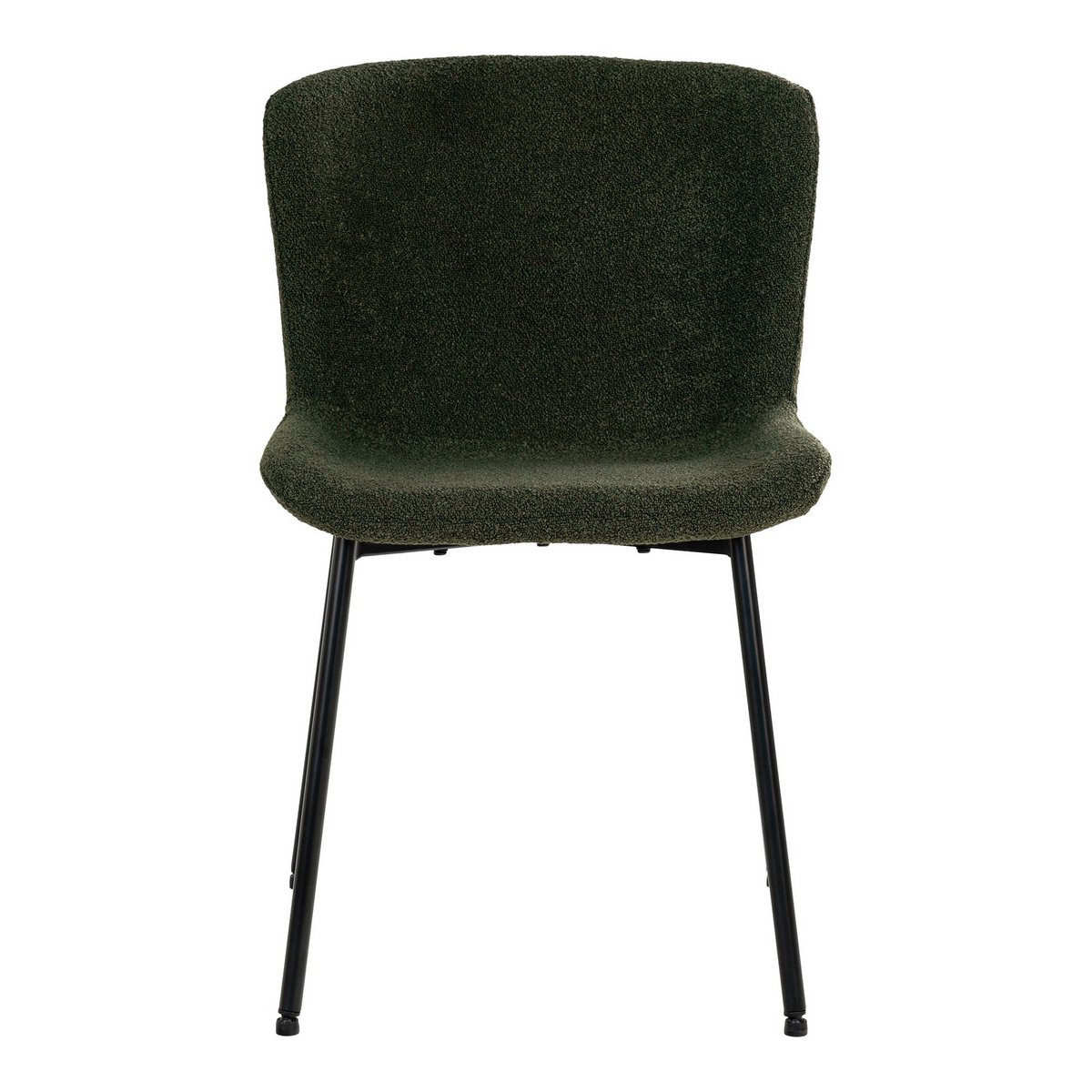 House Nordic - Maceda Dining Chair - Chaise de salle à manger en boucle, vert foncé avec pieds noirs - Lot de 2