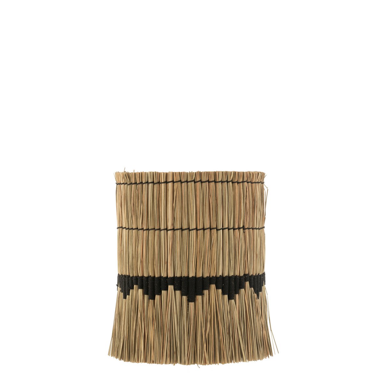 J-Line - Lampenkap Motief - Gras/Rotan - Naturel/Zwart - Small