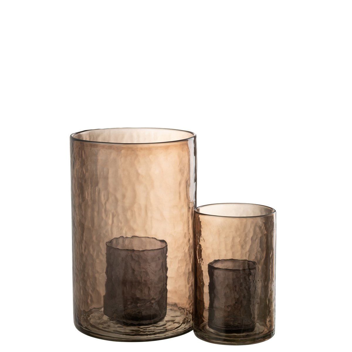 J-Line - Lanterne Double Verre Ocre Large