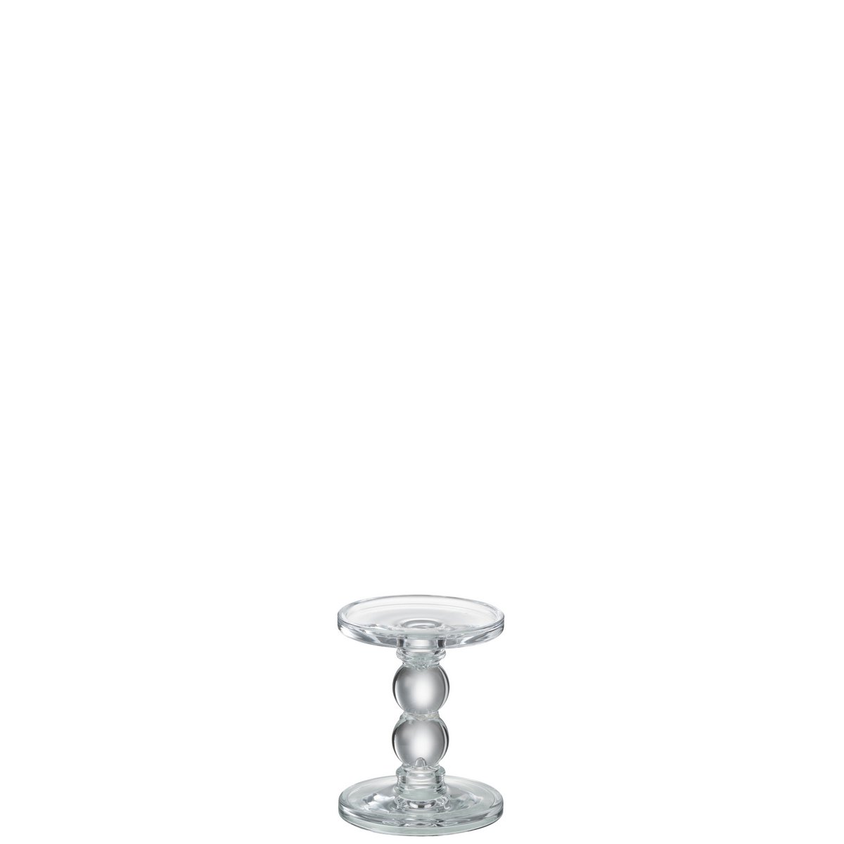 J-Line - Bougeoir Gouttes Verre Transparent Petit