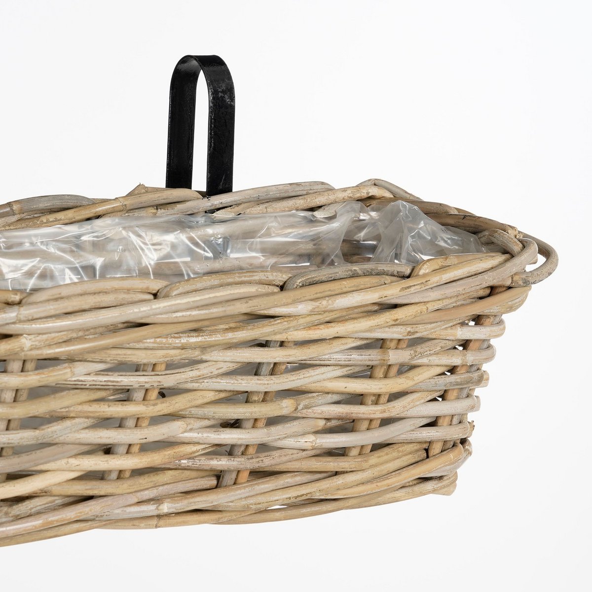 Mica Dekorationen – Marcia Balkon-Pflanzgefäß – 3er-Set – L60 x B19 x H15 cm – Rattan – Grau