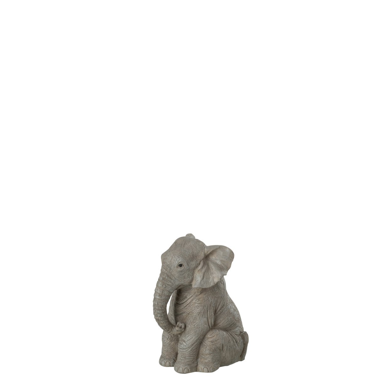 J-Line – Elefant sitzend, Poly, Grau, klein