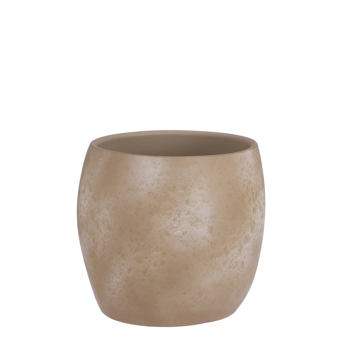 Mica Décorations - Pot de Fleur Lester - H26 x Ø28 cm - Terre Cuite - Crème