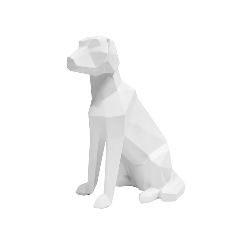 Present Time - Statue décorative Origami Chien Assis - PT3495WH