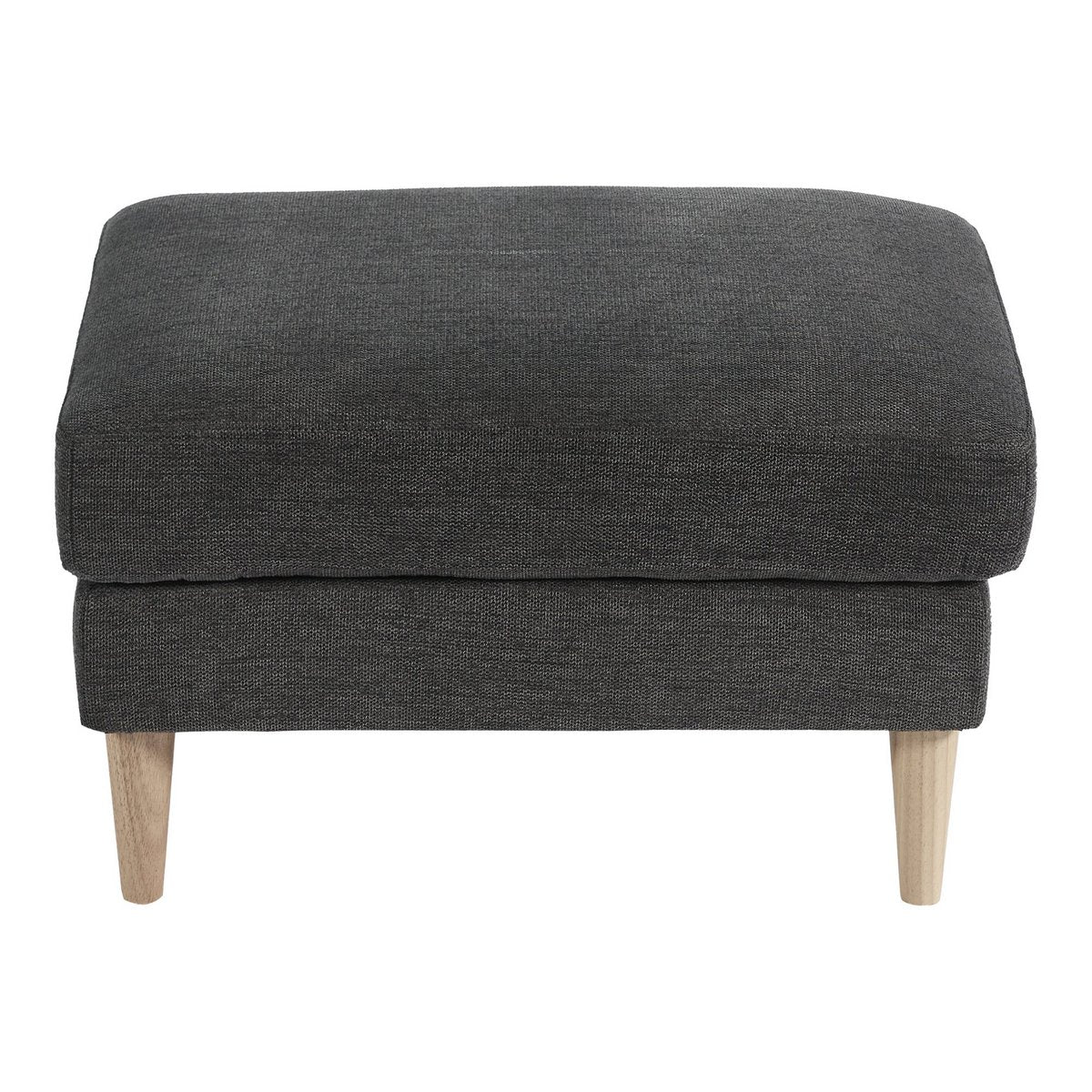 House Nordic - Bologna Pouf - Pouf, dunkelgrau mit natürlichen Holzbeinen, HN1045