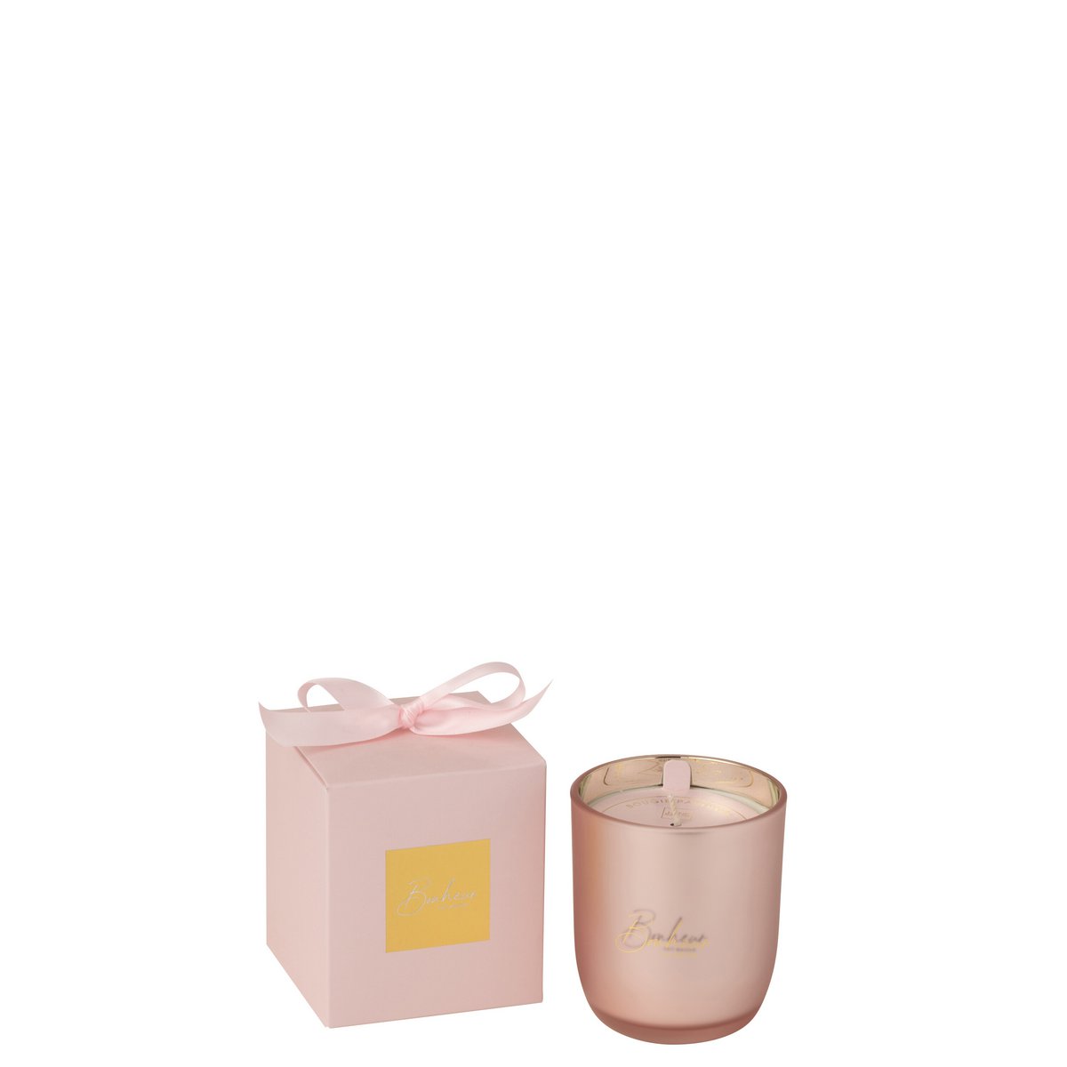 J-Line - Bougie Parfumée Bonheur Rose Petite 35 Heures