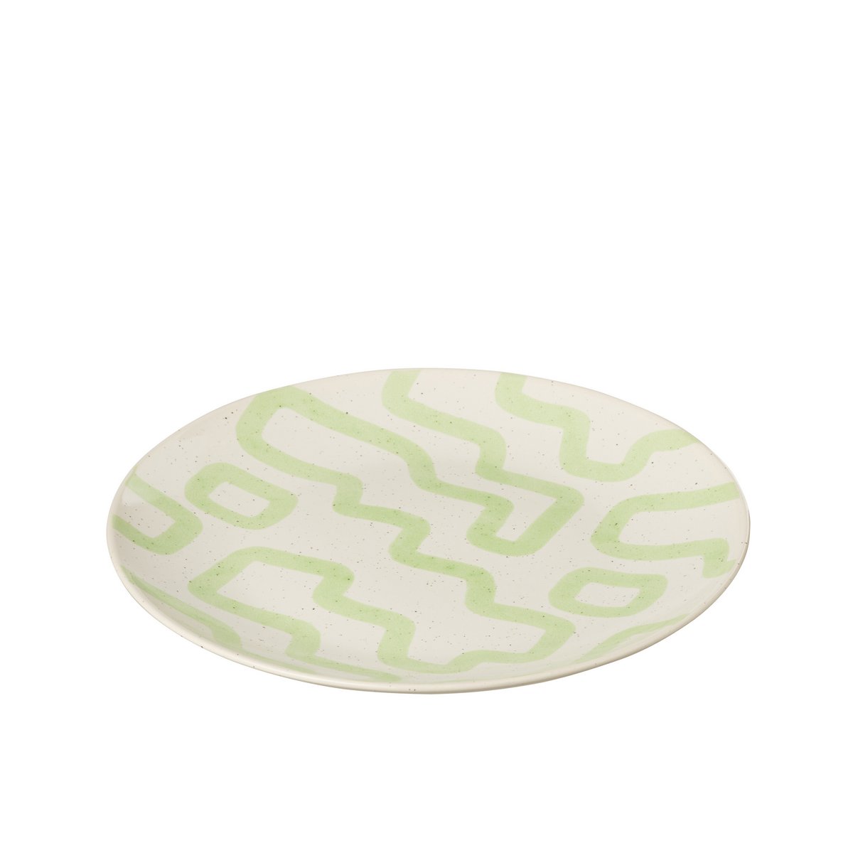 J-Line - Assiette à Motifs - Porcelaine - Vert - Grand