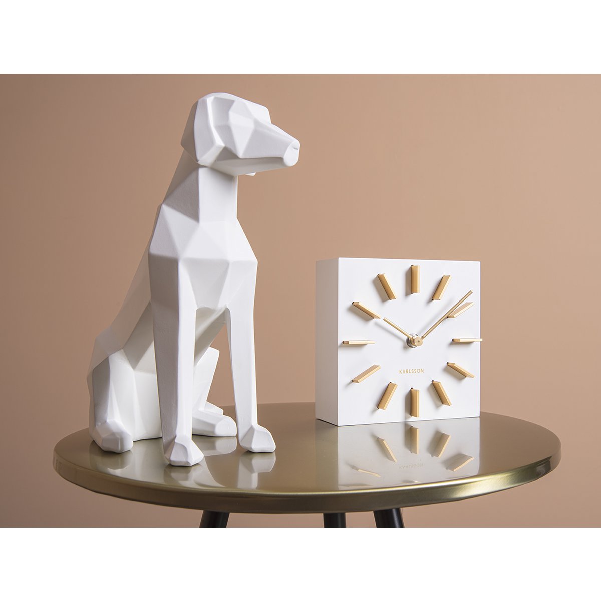 Present Time – Dekorative Statue Origami-Hund sitzend – PT3495WH