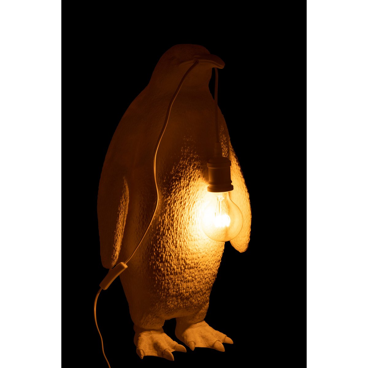 J-Line - Lampe de Table Pingouin Résine Blanc Large