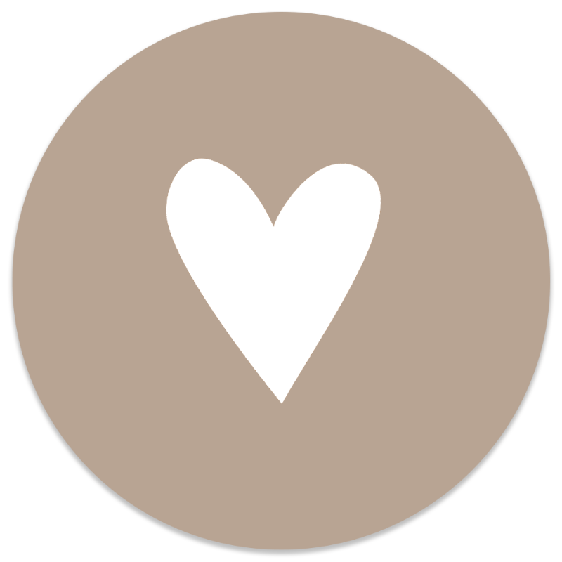 Label2X - Cercle mural coeur blanc beige