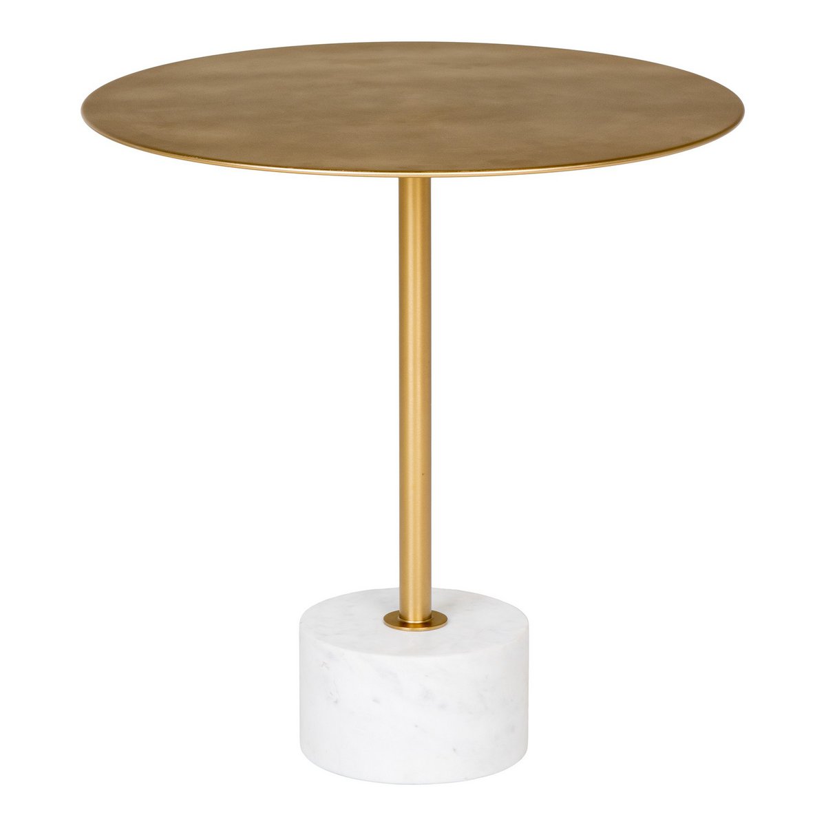 House Nordic - Table d'appoint Lecco - Table d'appoint en laiton et marbre Ø51x52 cm