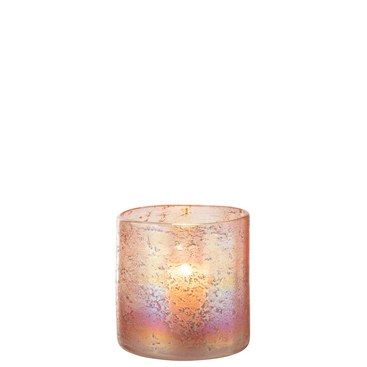 J-Line - Lanterne - Verre - Rose - Moyen