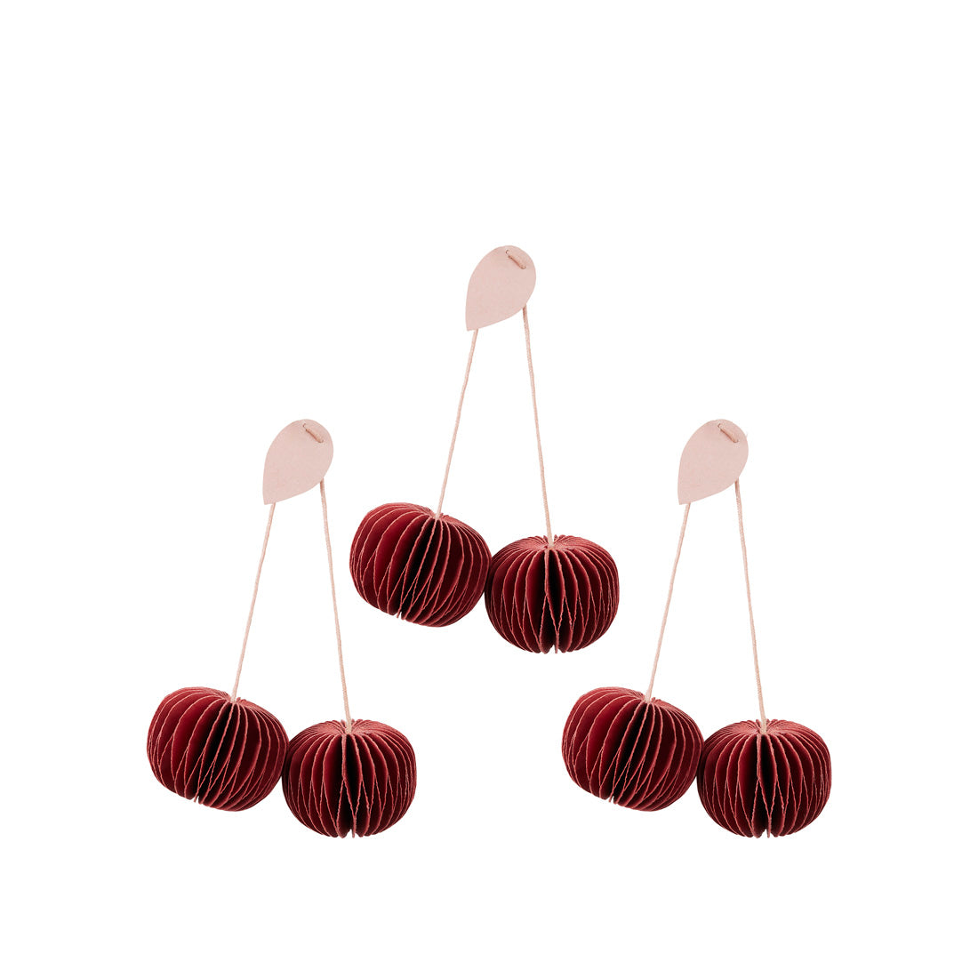 Broste Copenhagen - Weihnachtsschmuck 'Cherry' (Pompeian Red, 3er Set)