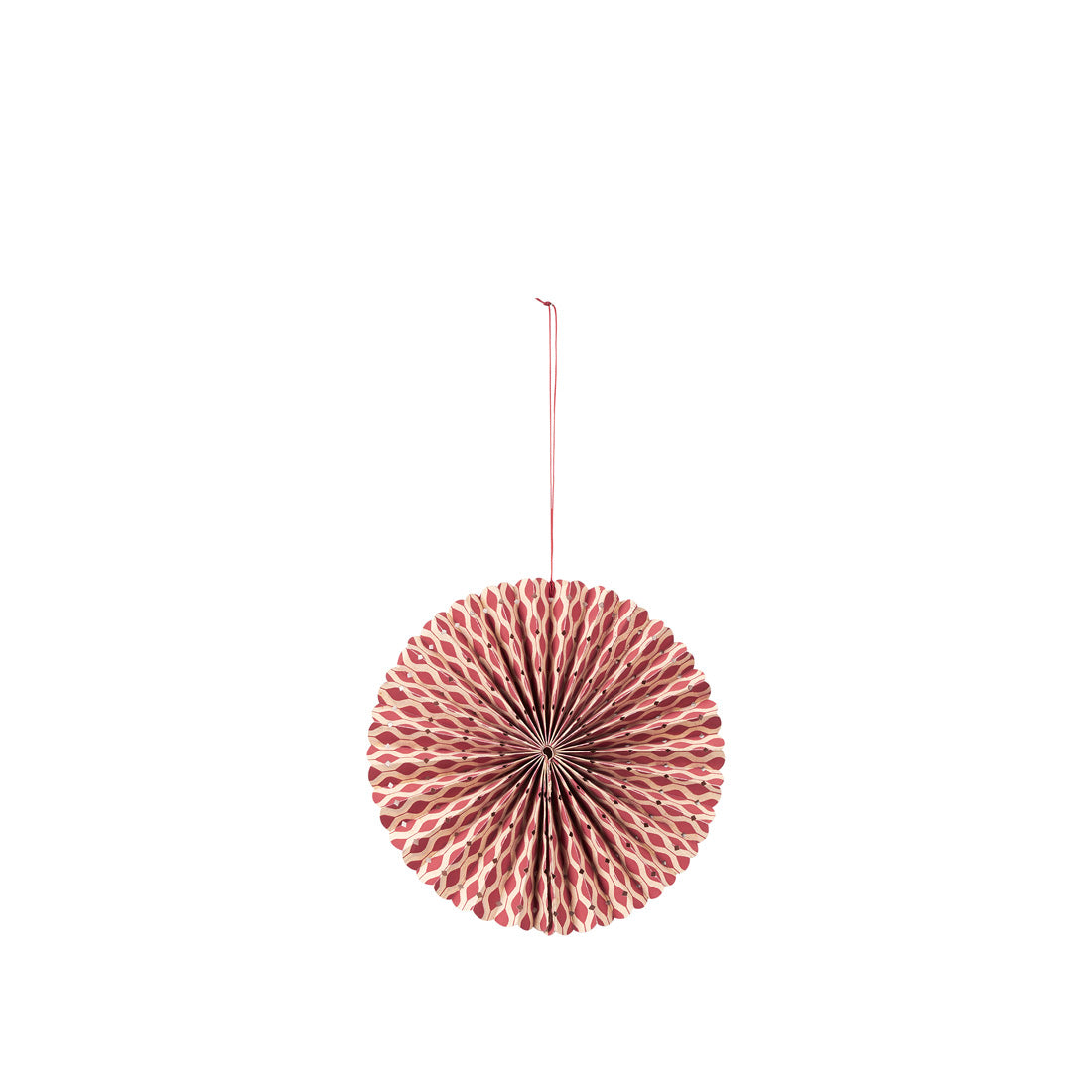 Broste Copenhagen - Éventail en papier 'Stella Rosette' (Ø12 cm, Rouge Pompéien)