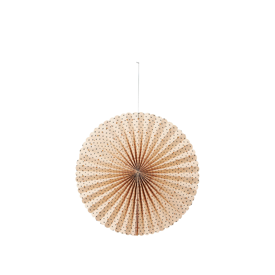 Broste Copenhagen - Éventail en papier 'Stella Rosette' (Ø43 cm, Naturel/Vert forêt)