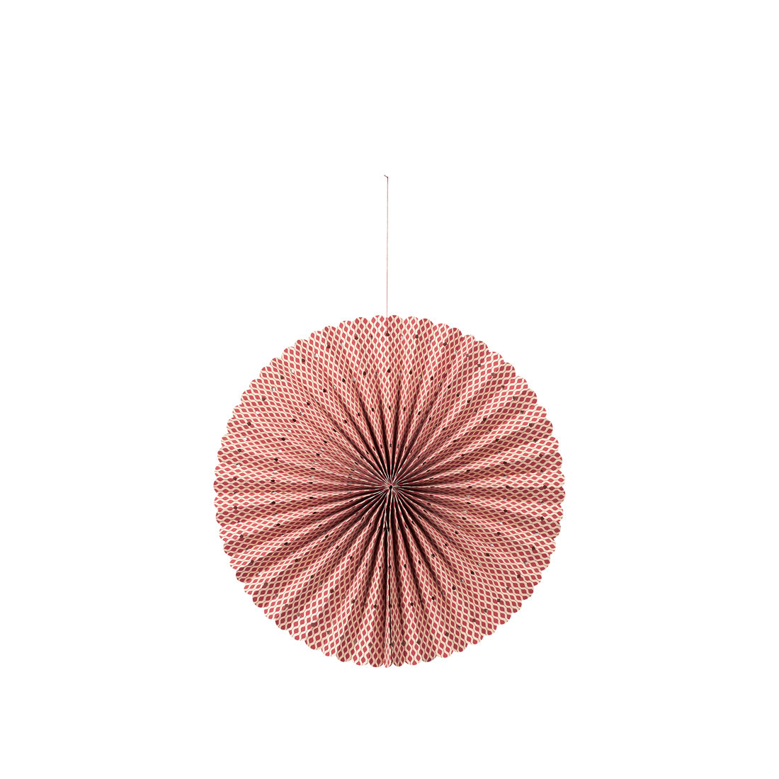 Broste Copenhagen - Éventail en papier 'Stella Rosette' (Ø43cm, Rouge Pompéien)