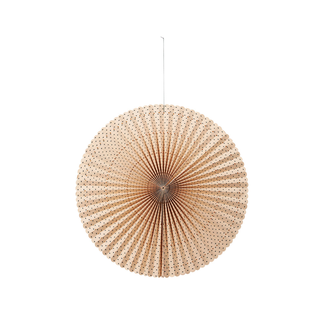 Broste Copenhagen - Éventail en papier 'Stella Rosette' (Ø60 cm, Naturel/Vert forêt)