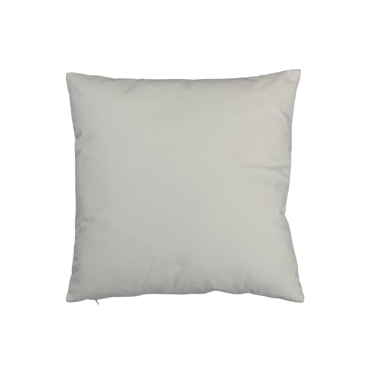 J-Line - Coussin Carré - Velours - Blanc