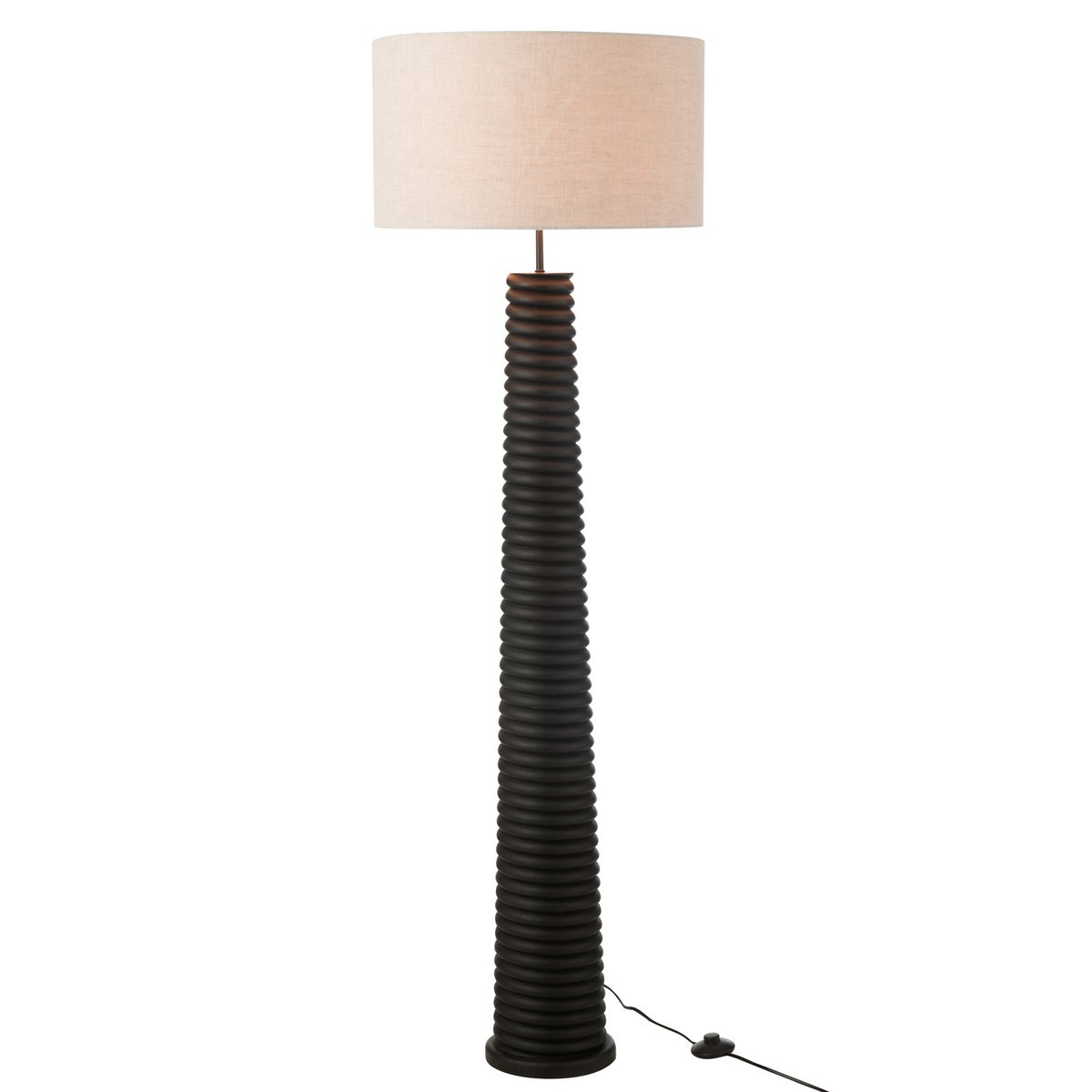 J-Line - Lampadaire Screw Ailanthus Bois Noir/Gris