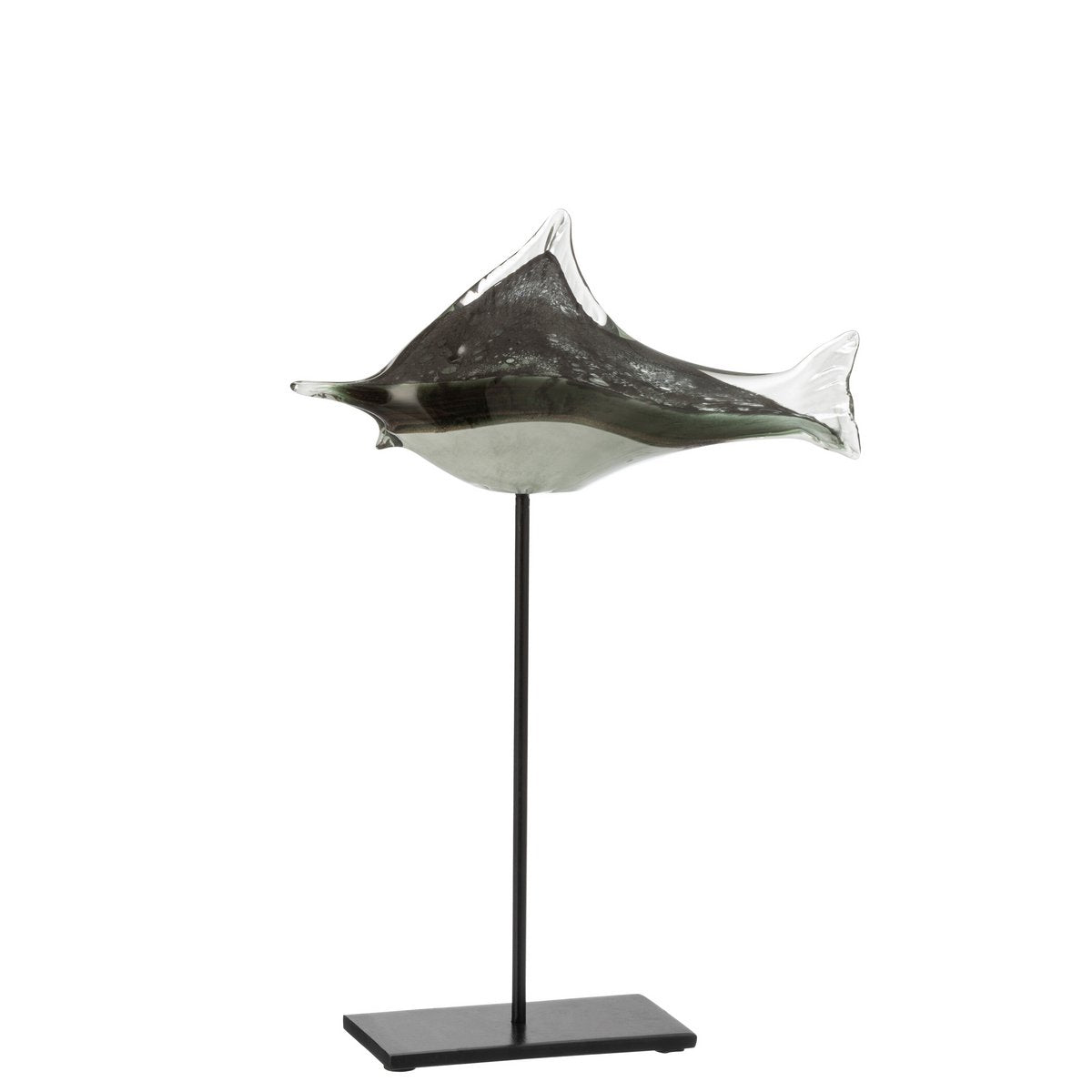 J-Line - Poisson sur Pied Verre/Gris Fer/Noir Large