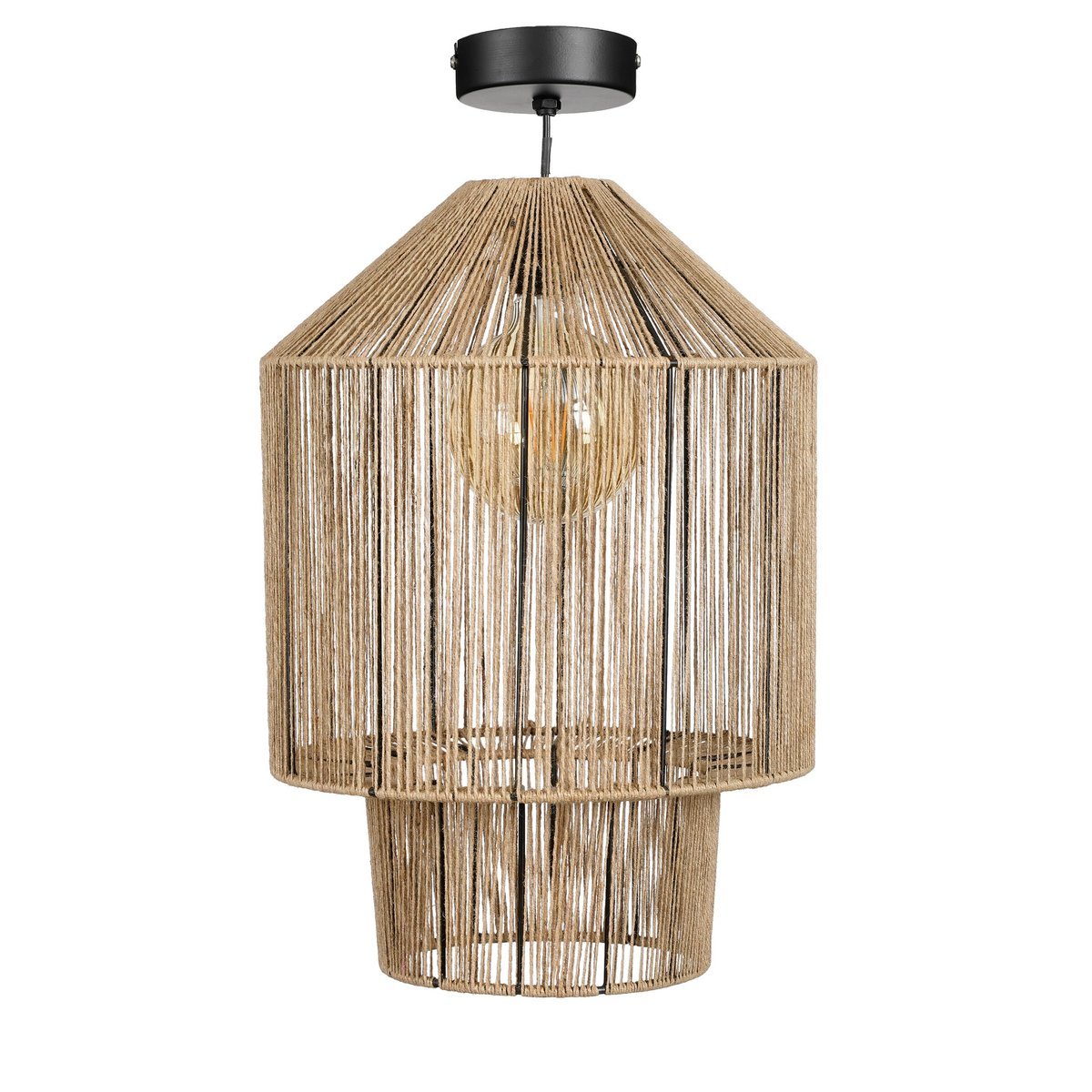 Mica Decorations - Lampe à suspension Elsa - H49 x Ø35 cm - Jute - Marron clair