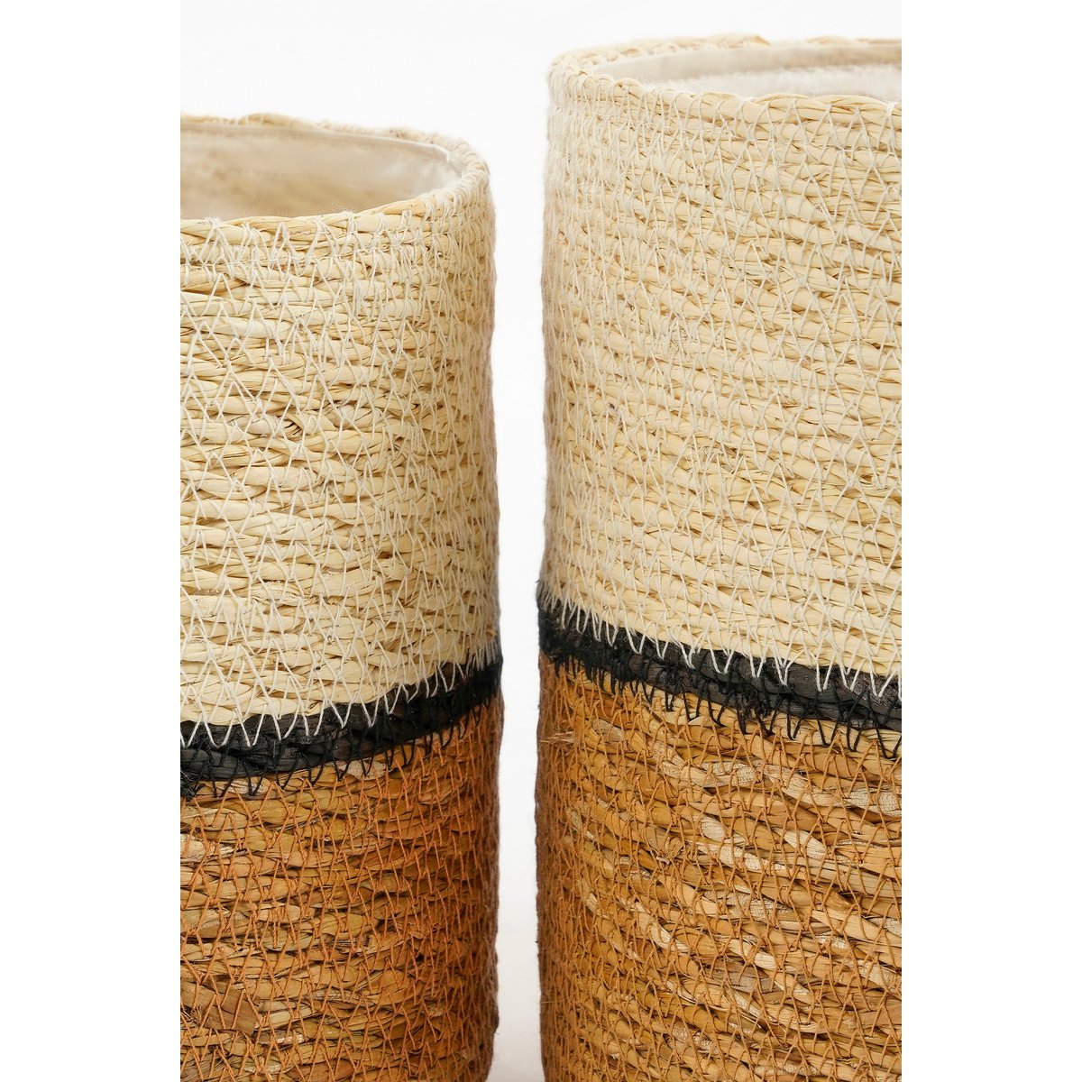 Mica Decorations - Damian Plantenmand - Set van 2 - H20 x Ø20 cm - Zeegras - Wit