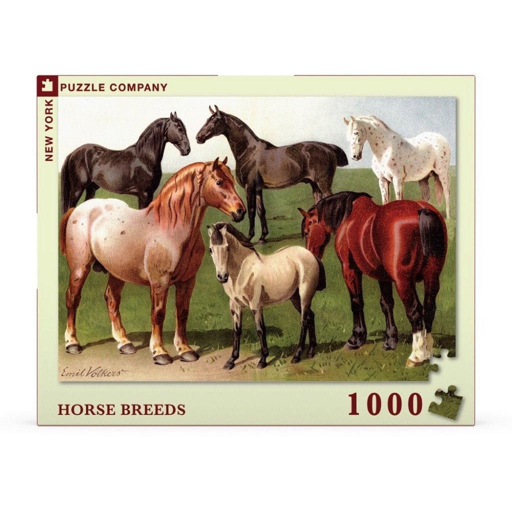 New York Puzzle Company - Puzzel 'Horse Breeds' (1000 stukjes)