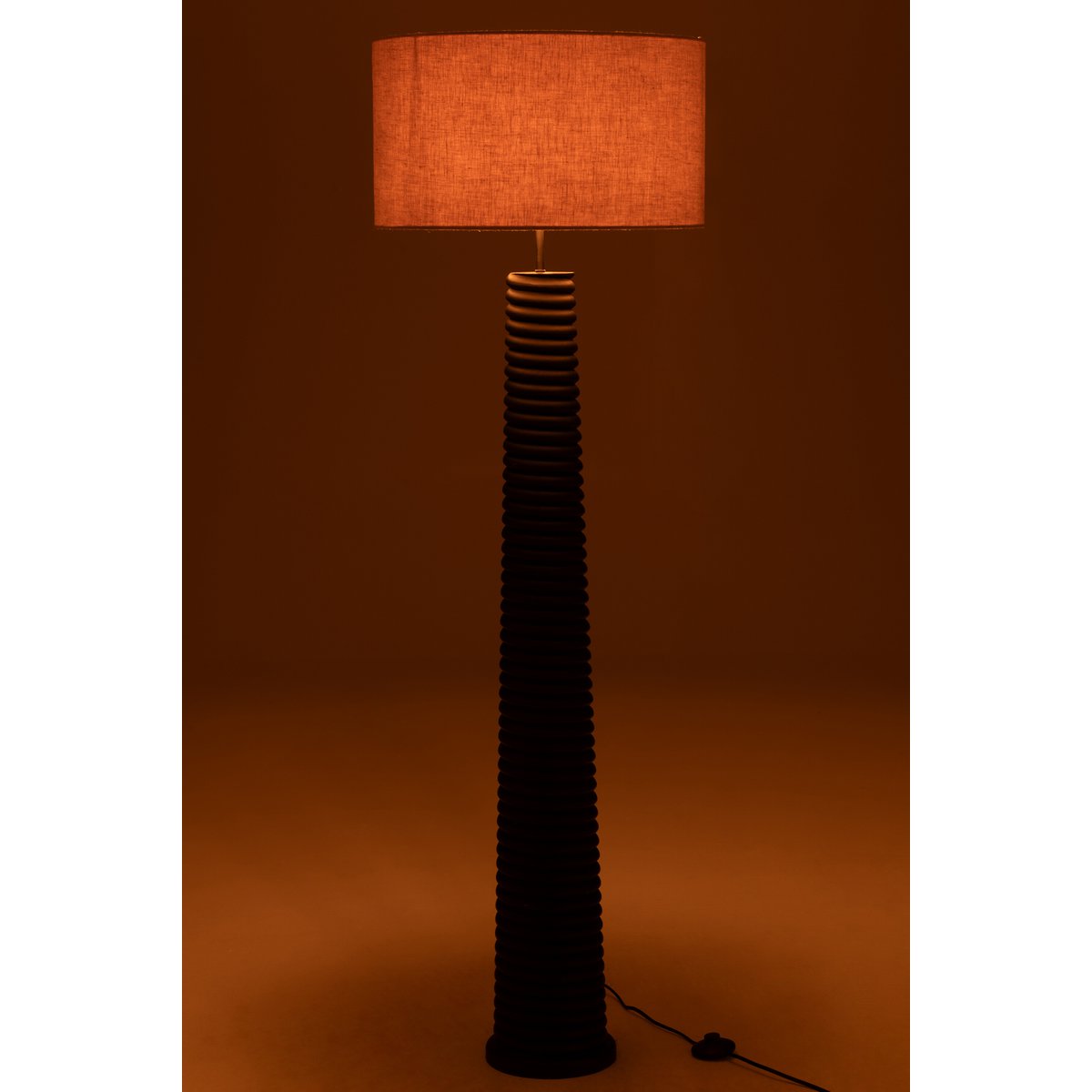 J-Line - Lampadaire Screw Ailanthus Bois Noir/Gris