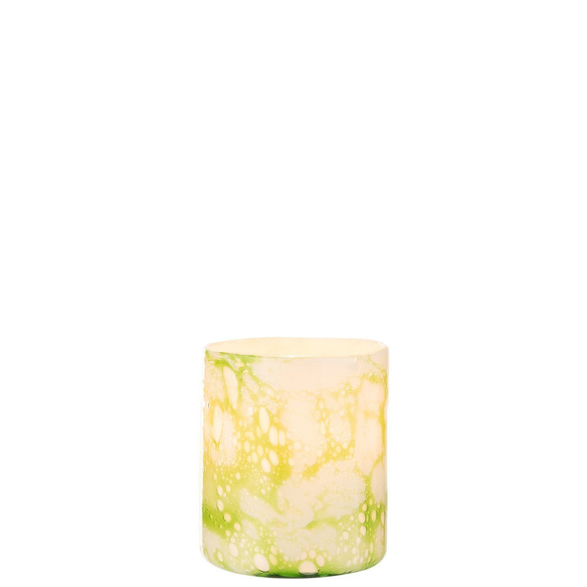 J-Line - Vase Marbre - Verre - Vert/Blanc - Moyen