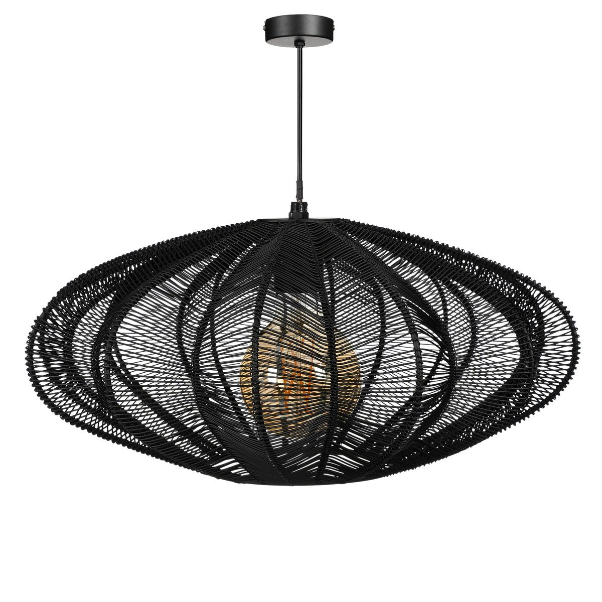 Mica Decorations - Lampe à Suspension Kanti - H20 x Ø41 cm - Métal - Noir