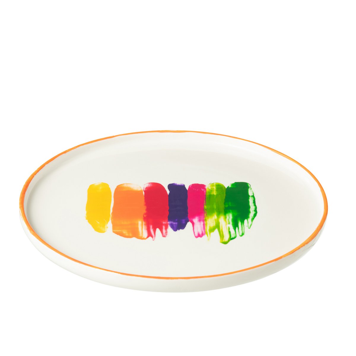 J-Line - Assiette Stripe - Porcelaine - Mix