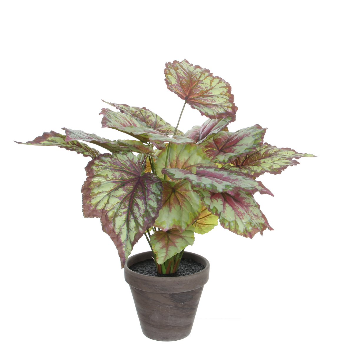 Mica Decorations - Begonia Kunstplant in Bloempot Stan - H40 x Ø38 cm - Rood