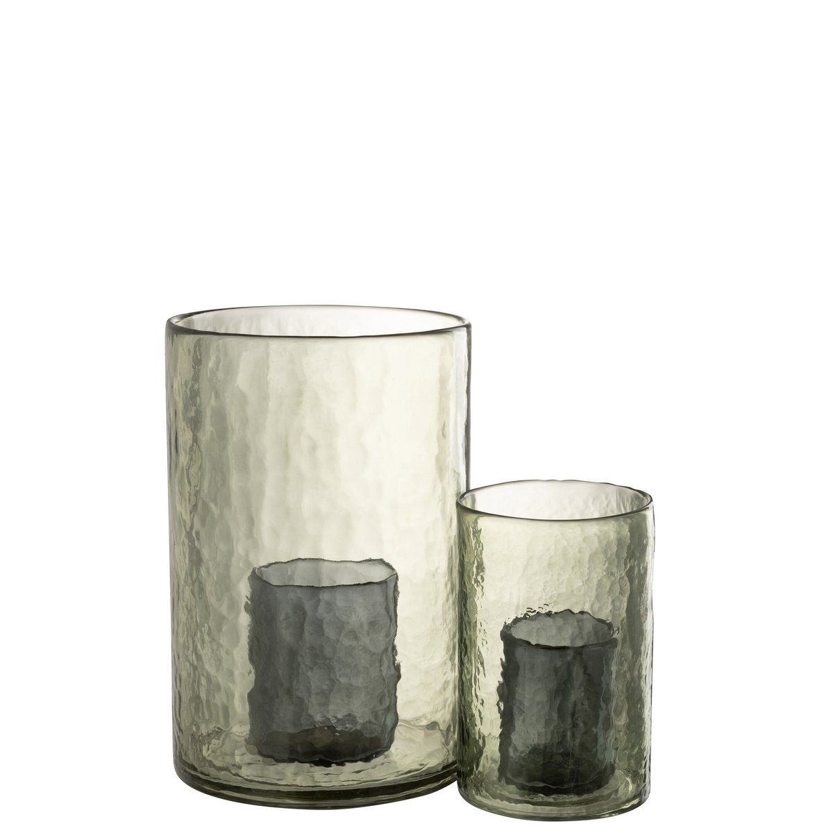 J-Line - Lanterne 'Double Verre' (Vert, Taille L)