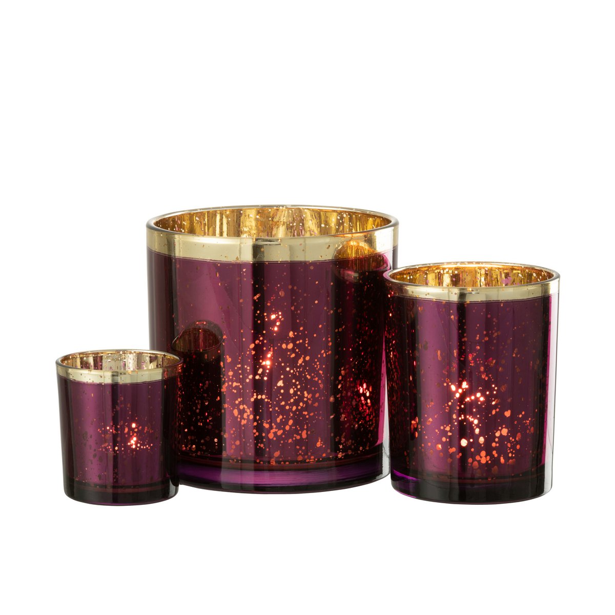 J-Line - Lantern Edge - Verre - Or/Bordeaux - Grand