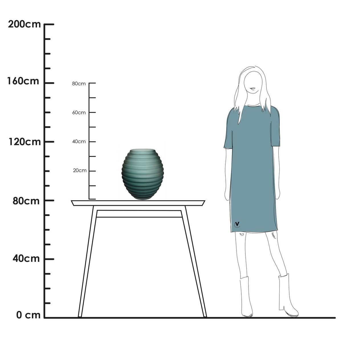 Vase the World - Vaas - Chinko satin green