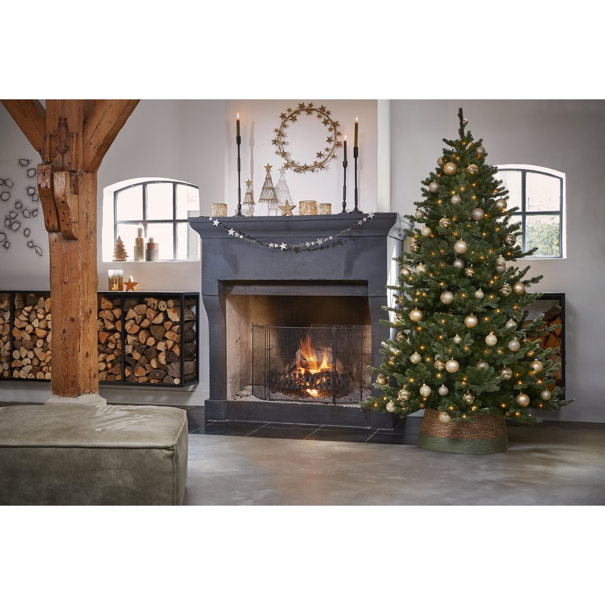 Maison d'Abri® - Sherwood Deluxe Kunstkerstboom met LED Verlichting - H120 x Ø94 cm - Groen