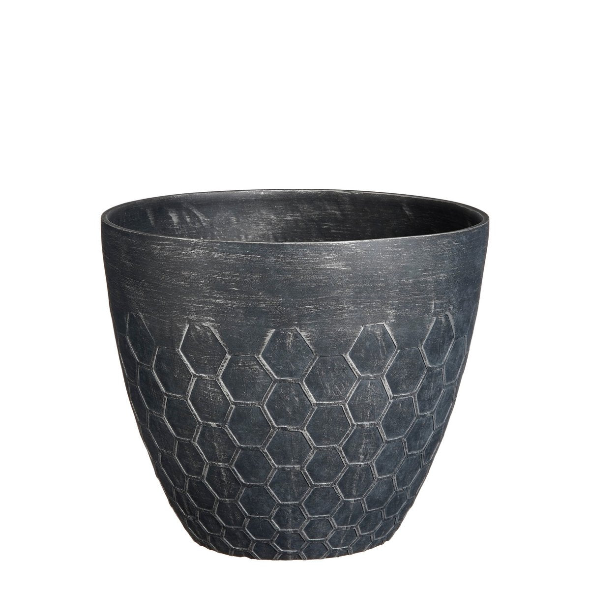 Mica Décorations - Pot de Fleur d'Extérieur Bravo - H32,5 x Ø38 cm - Ruche Noire