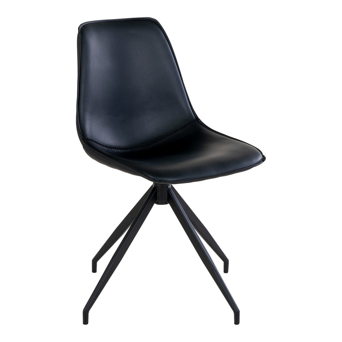 House Nordic - Chaise de salle à manger Monaco avec bouton rotatif - Noir - lot de 2