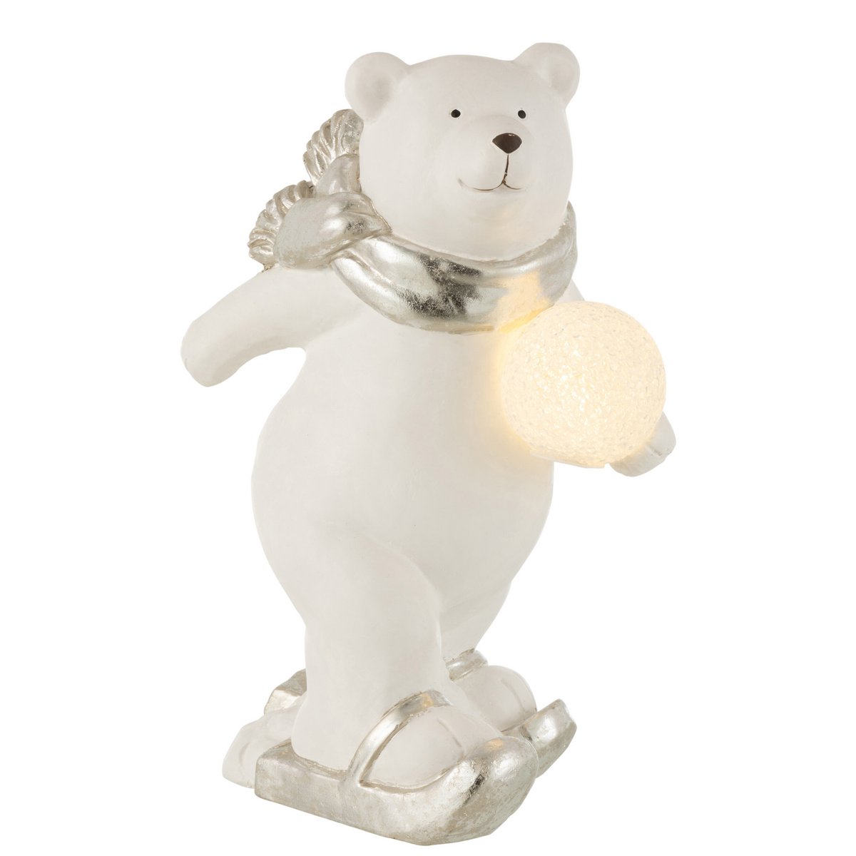 J-Line - Polar Bear LED Debout Poly Blanc/Argent Grand