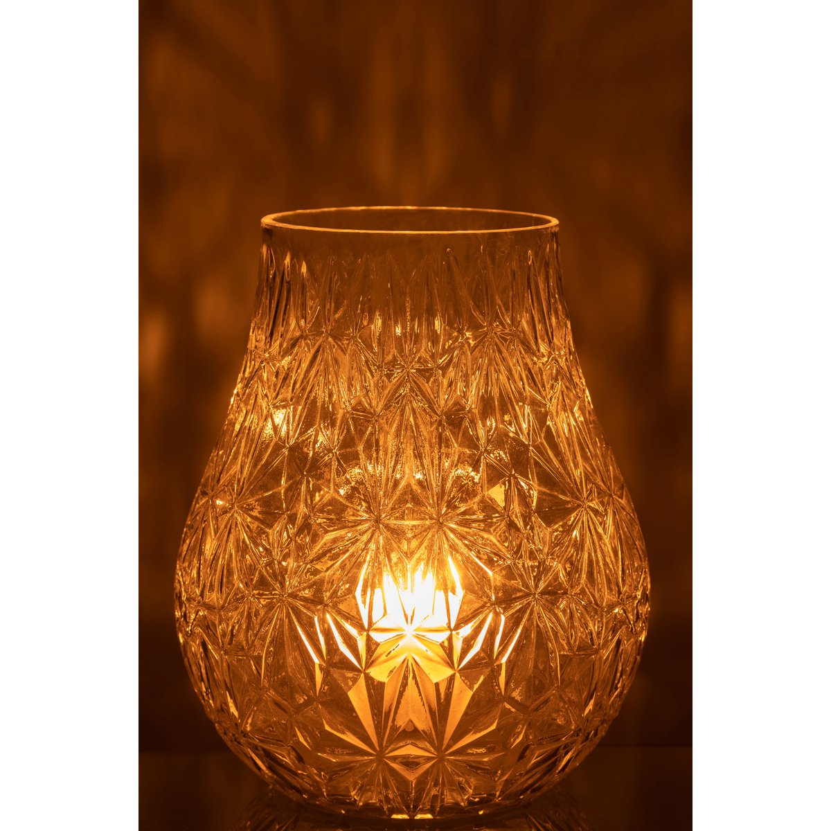 J-Line - Vase Nox Cut - Verre - Transparent - Grand