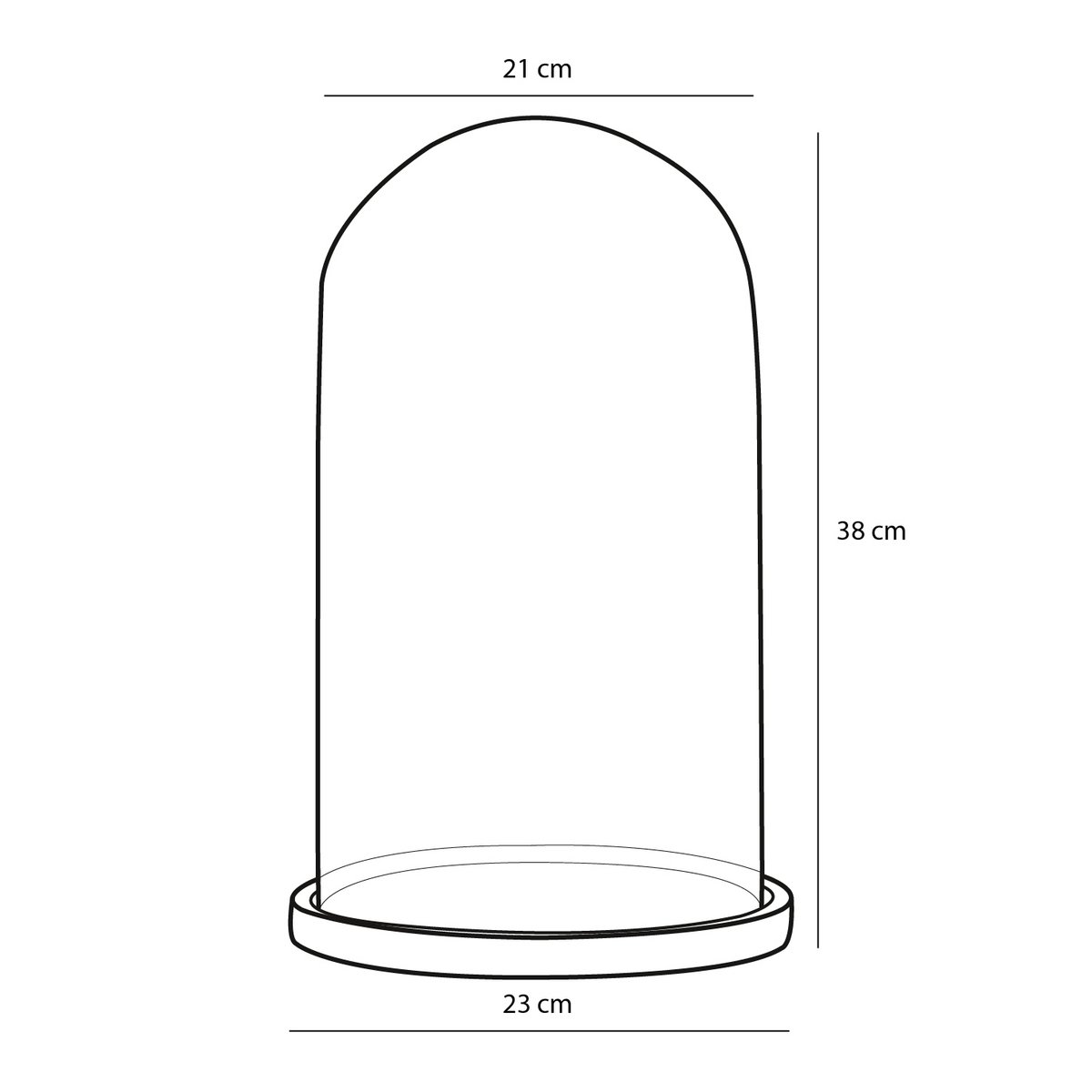 Glimmerdekorationen - Hella Glasglocke - H38 x Ø23 cm - Transparent, Weiß