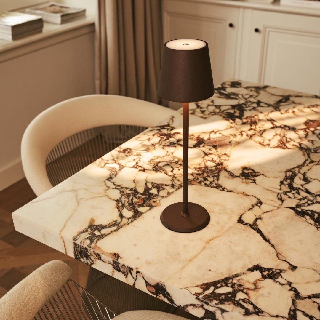 Tavellio-Amsterdam - Jasper Mocha Brown - Draadloze lamp met batterij L metaal, dimable en 3 lichtstadia