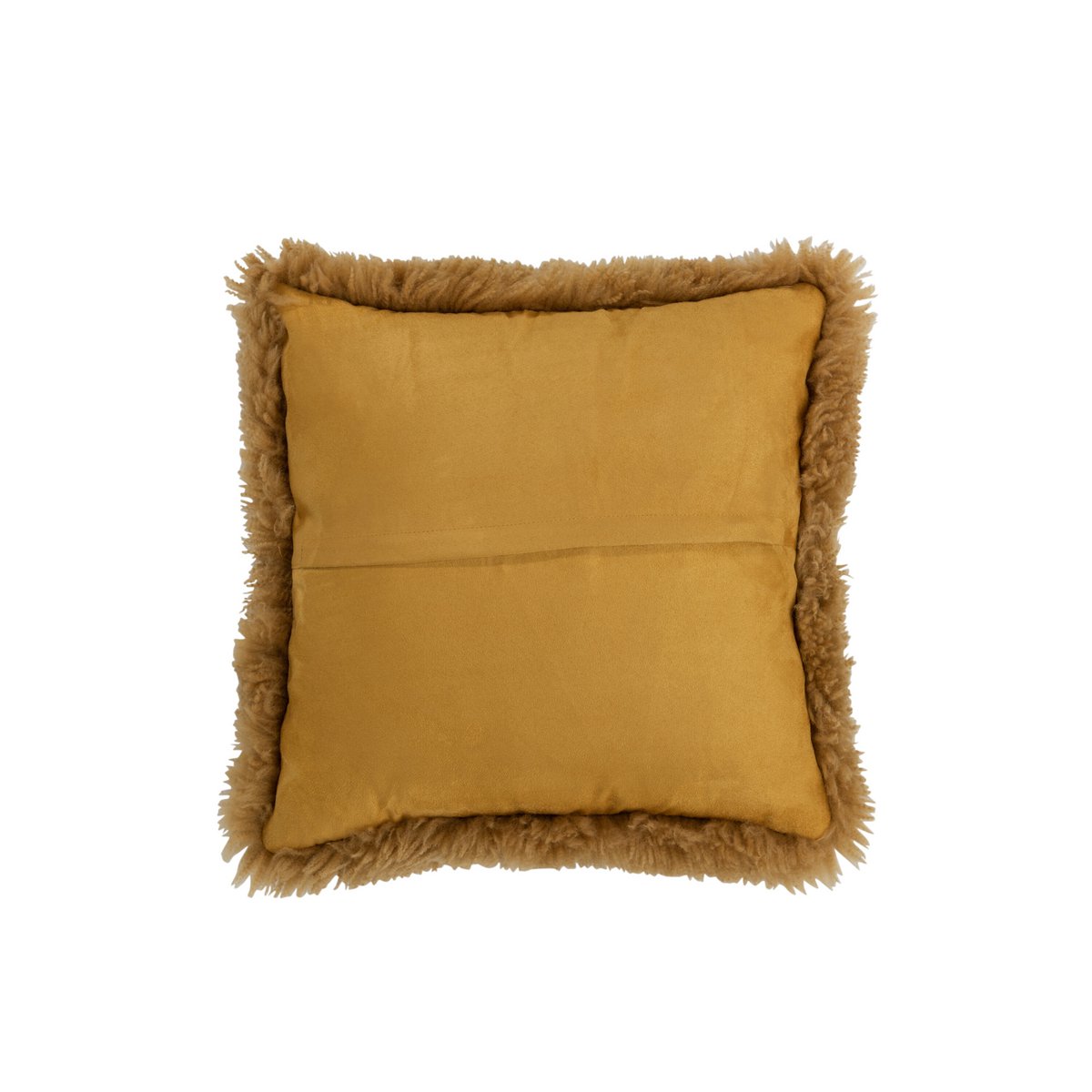 J-Line - Coussin Carré Peau de Mouton - Polyester - Ocre