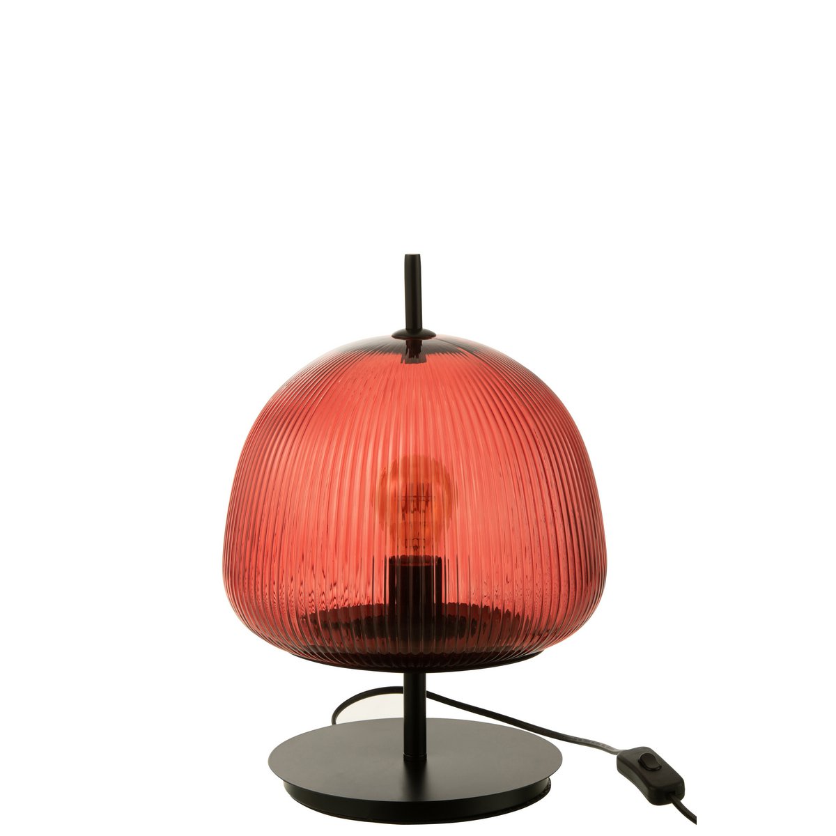 J-Line - Lampe de table Oasis - Verre - Rouge - Petit