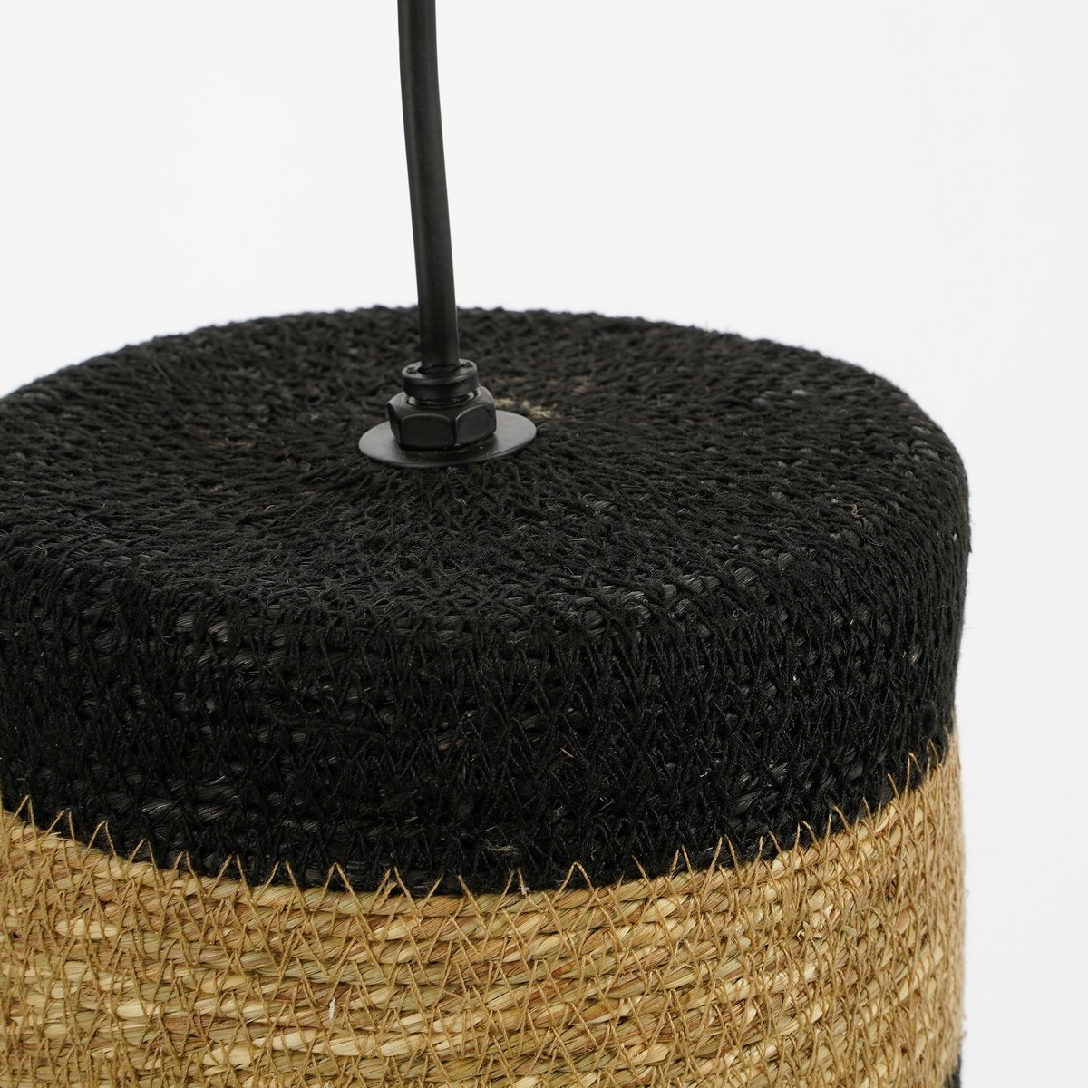 Mica Decorations - Lampe suspendue Jinx - H30 x Ø15 cm - Jute - Noir