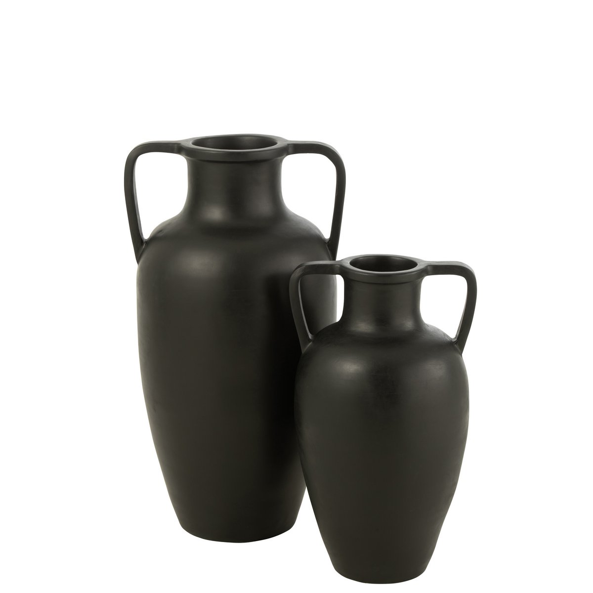 J-Line - Vase '2 Bras' (Taille L, Noir, Céramique)