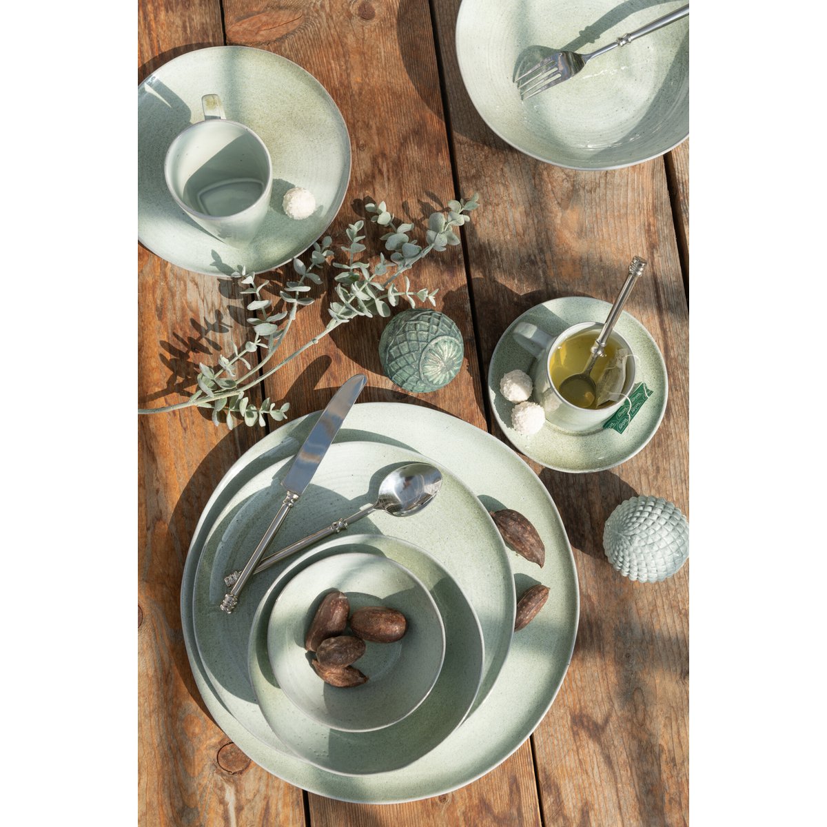 J-Line - Assiette Deep SpeckLED - Porcelaine - Menthe